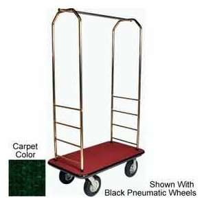  Easy Mover Bellman Cart Brass, Green Carpet, Black Bumper 