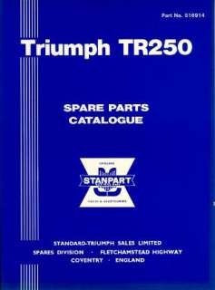 OFFICIAL 1967 1968 TRIUMPH TR250 FACTORY PARTS MANUAL  