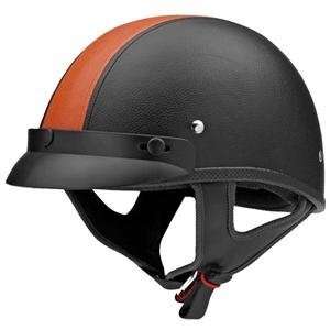  Vega XTS Leather Helmet   Medium/Black/Orange: Automotive