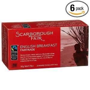 Scarborough Fair Fair Trade English Breakfast Tea, Enveloped Tea Bags 