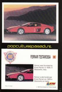 1984 1985 FERRARI TESTAROSSA Panini 1991 Dream Car CARD  
