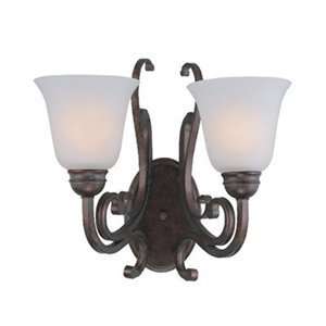   Wrought Iron Two Light Up Lighting Wall Sconce
