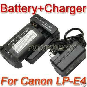 Battery + Charger LP E4 for Canon EOS 1D 1Ds Mark III  