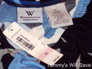 New $36 WORTHINGTON Womans PULLOVER STRETCH TOP 1X NWT  