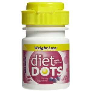  Diet Dots Weight Loss Chewable Tabs w/ Acai, Berry ,100 ct 