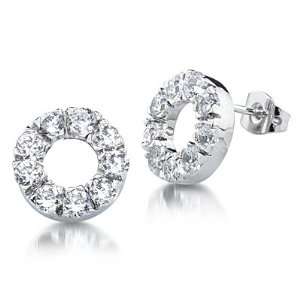   925 White CZ Eternity Circle Sterling Silver Earrings: Willow Company