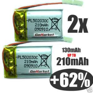 2x 3.7v LiPo Battery 130mAh UP To 210mAh SH 6020 1 S026  