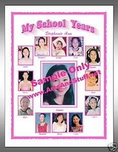 SCHOOL YEAR FIRST YEAR PHOTO COLLAGE PICTURE FRAME Pink  