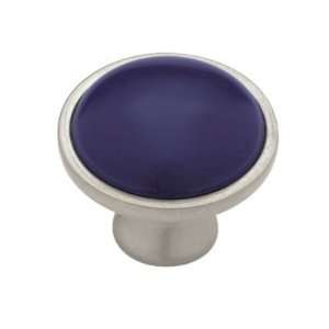  Betsy Fields Plum & Satin Nickel Ceramic Insert Knob L 