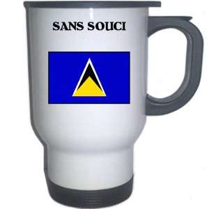  Saint Lucia   SANS SOUCI White Stainless Steel Mug 