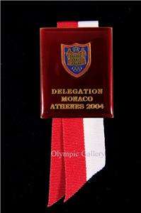 Athens 2004 Olympic Games   Monaco NOC Delegation Badge  