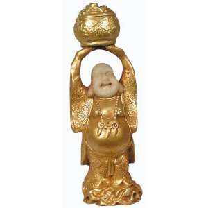    Chinese Porcelain Gilt Buddha Holds the World 