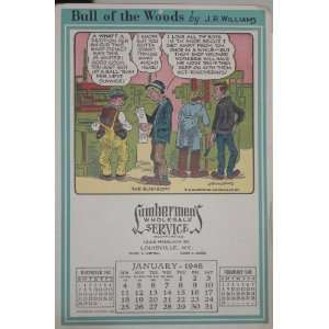  January 1948 Lumbermens Shop Cartoon Calendar, Artist J 