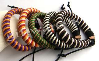unisex womens mens hemp leather bracelet bangle charm bracelets cuff 