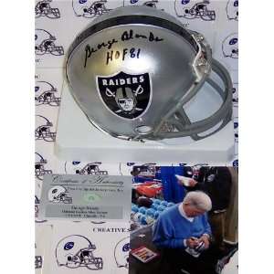 George Blanda Autographed/Hand Signed Raiders Mini Helmet:  