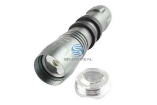 340Lumen CREE Q5 LED Zoomable Flashlight Torch Rubber Rings+2*battery 