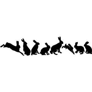   Oeil Black and White Silhouette Rabbits Bunnies: Home & Kitchen