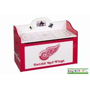  Detroit Red Wings Wood Wooden Toy Box Chest: Sports 