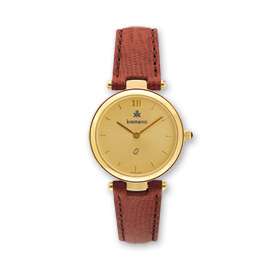 Ladies Kremena Gold Plate Case Leather Band Swiss Watch  