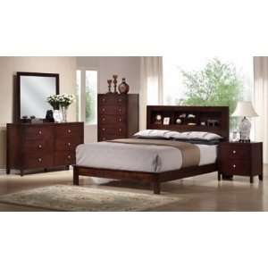   Montana Collection 5 Piece Queen Modern Wood Bedroom Set Mahogany