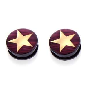   on with Gold Star and Wood Like Background Sign   16mm   Pair: Jewelry