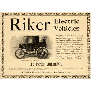  1899 Vintage Ad Riker Electric Automobile Antique Car 