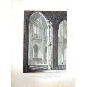   1816 WINCHESTER CATHEDRAL CHURCH RADCLYFFE BLORE PRINT