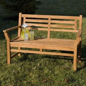  Bosley 4 ft Teak Wood Bench: Patio, Lawn & Garden