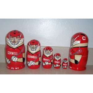 Lacrosse NCAA Cornell University Big Red * Russian Nesting Doll * 5 pc 