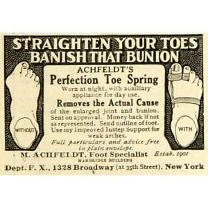  1918 Ad M. Achfeldt Foot Specialist Broadway NYC 