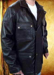 Four Brothers Brown Cowhide Leather Jacket / Coat  
