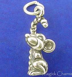 Sterling Silver MOUSE & CANDYCANE Christmas 3D Charm  