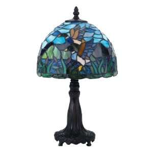   Mini Table Lamp, Antique Bronze with 10 Inch High Tiffany Shade: Home