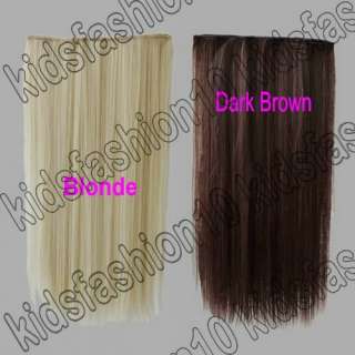 Free Shipping Long 5 Clips On Hair Piece Extension All Color/Length 