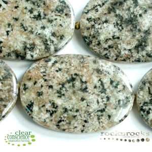   SPOTTED GRANITE 25X35MM PUFF OVAL GEM PENDANT!: Office Products