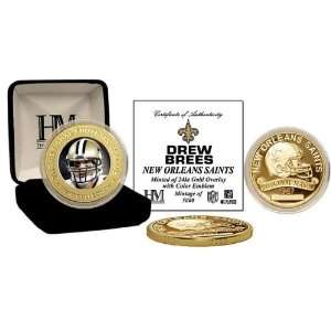  Drew Brees 24Kt Gold Commemorative Coin