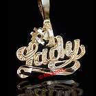 LADY Solid 24k Gold Layered Word Charm Pendant + LIFE GUARANTEE 