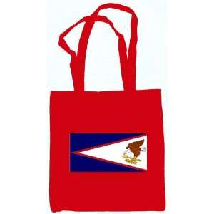 American Samoa Flag Canvas Tote Bag Red