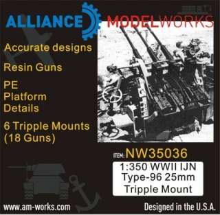   Works 1350 WWII IJN Type 96 25mm Triple Mount (6) NW35036  