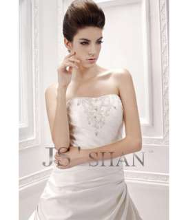 SALE!Jsshan Ivory Beading Layered Strapless Bridal Gown Wedding Dress 