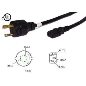  L6 30P to C13 Power Cord, 8 Foot, 14/3 SJT Wire 