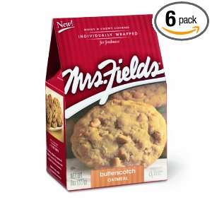 Mrs. Fields Cookies, Butterscotch Oatmeal, 8 Ounce Boxes (Pack of 6)