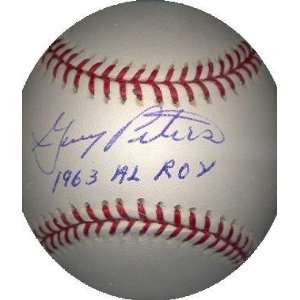 Gary Peters autographed Baseball inscribed 1963 AL ROY:  