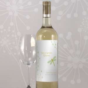    Decorative Dragonfly Wine Label   Leaf Green