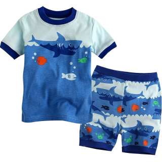 WT Vaenait Baby Toddler Kid Unisexs Short Sleeve Sleepwear  Shark 