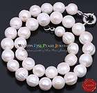 11 12MM LARGE WHITE CULTURED FRESHWATER PEARL NECKLACE