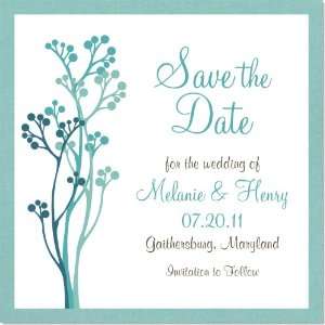  Budding Teal Layered Save The Date Cards: Home & Kitchen