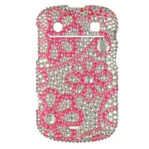  HOT PINK LACE Hard Plastic Rhinestone Bling Case for 