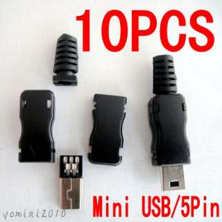NEW Mini USB Plug Male Socket Connector 5 Pin Plastic U001  
