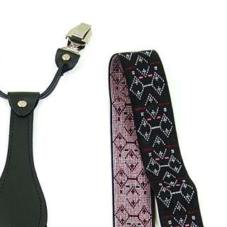 Mens Adjustable Clip on Leather suspenders braces BD175  